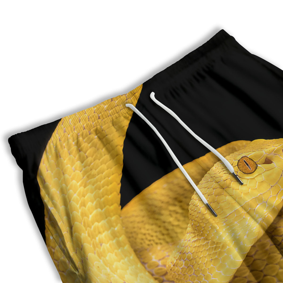 Snake Yellow Print Men's Athletic Shorts