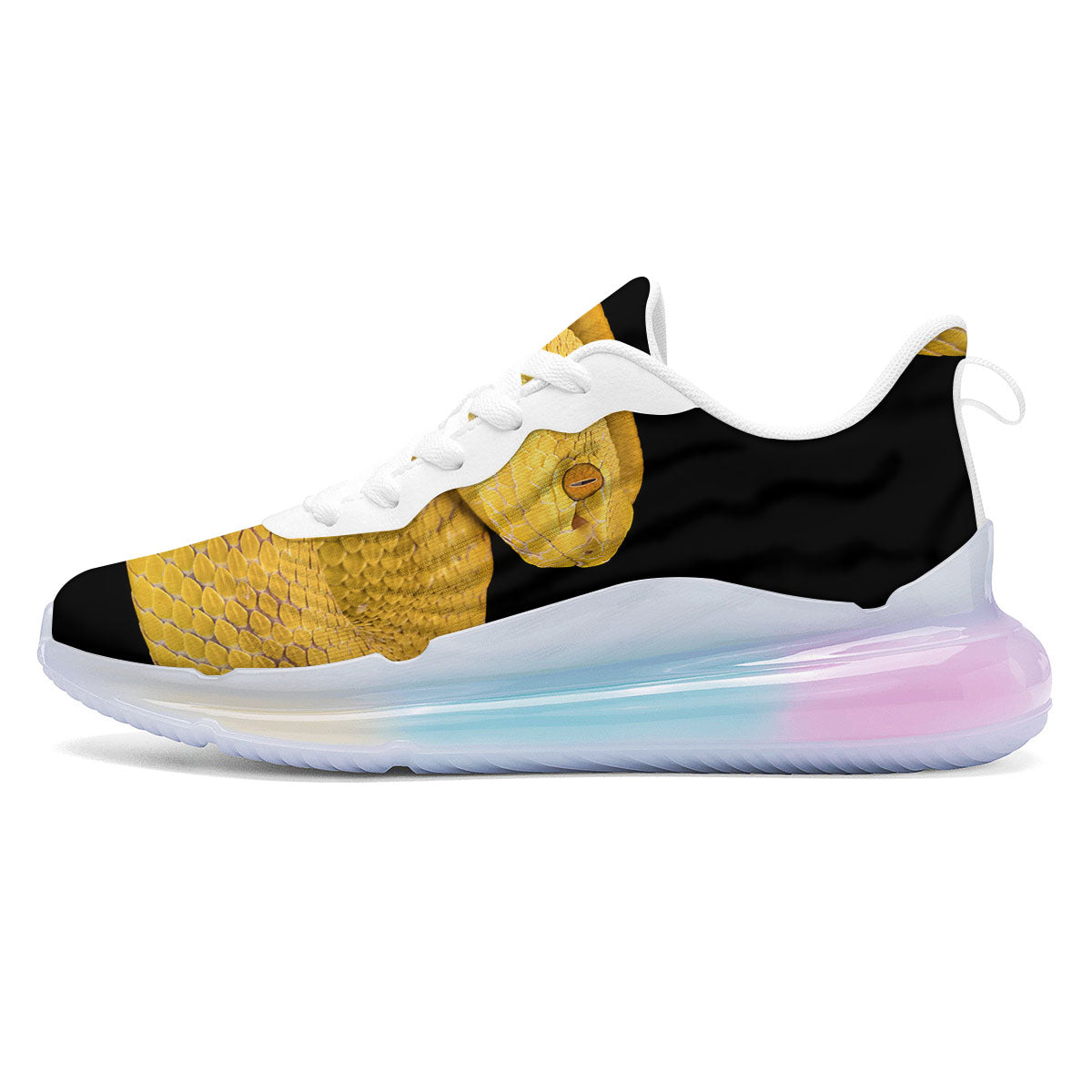 Snake Yellow Print Running Sneakers-grizzshop