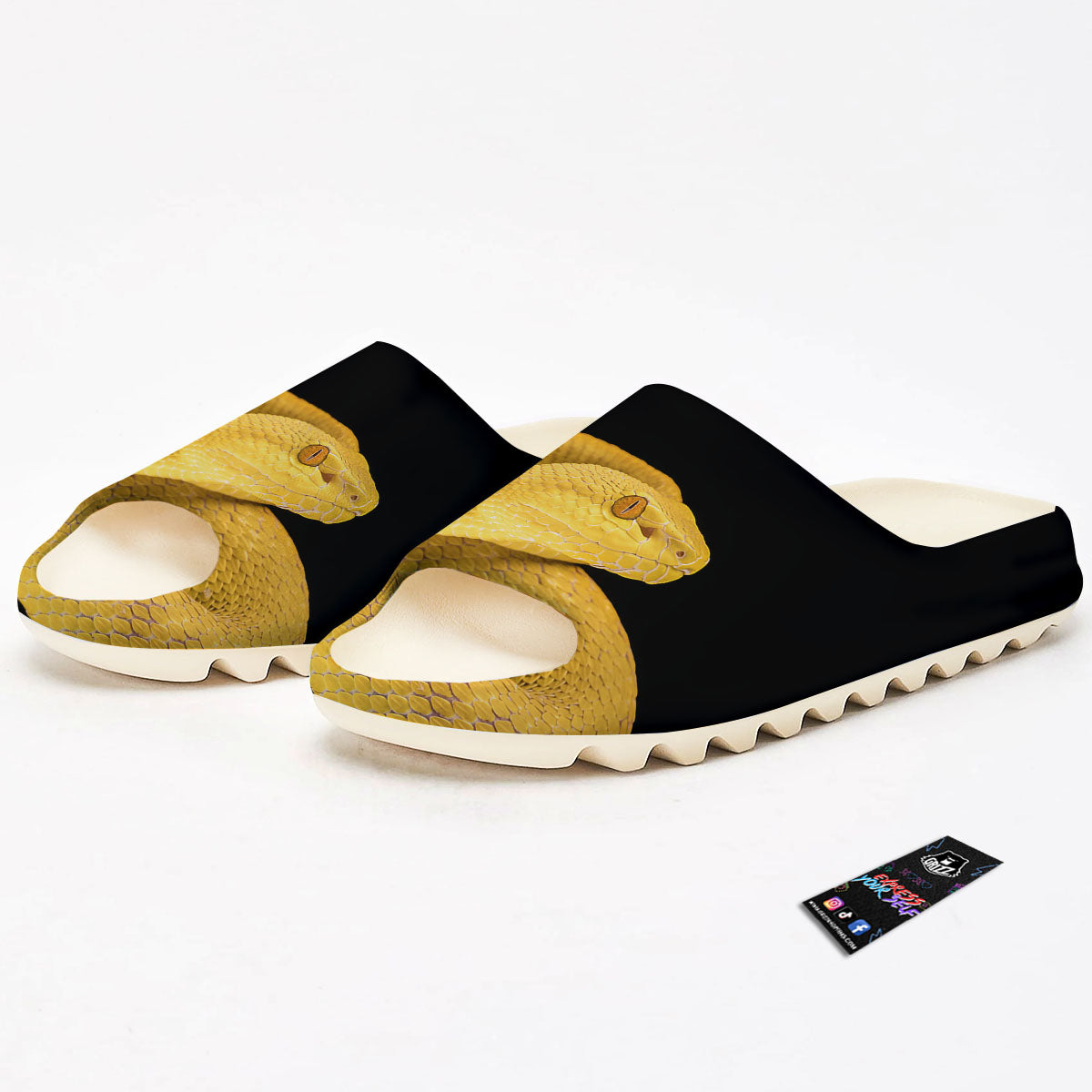 Snake Yellow Print Sandals-grizzshop