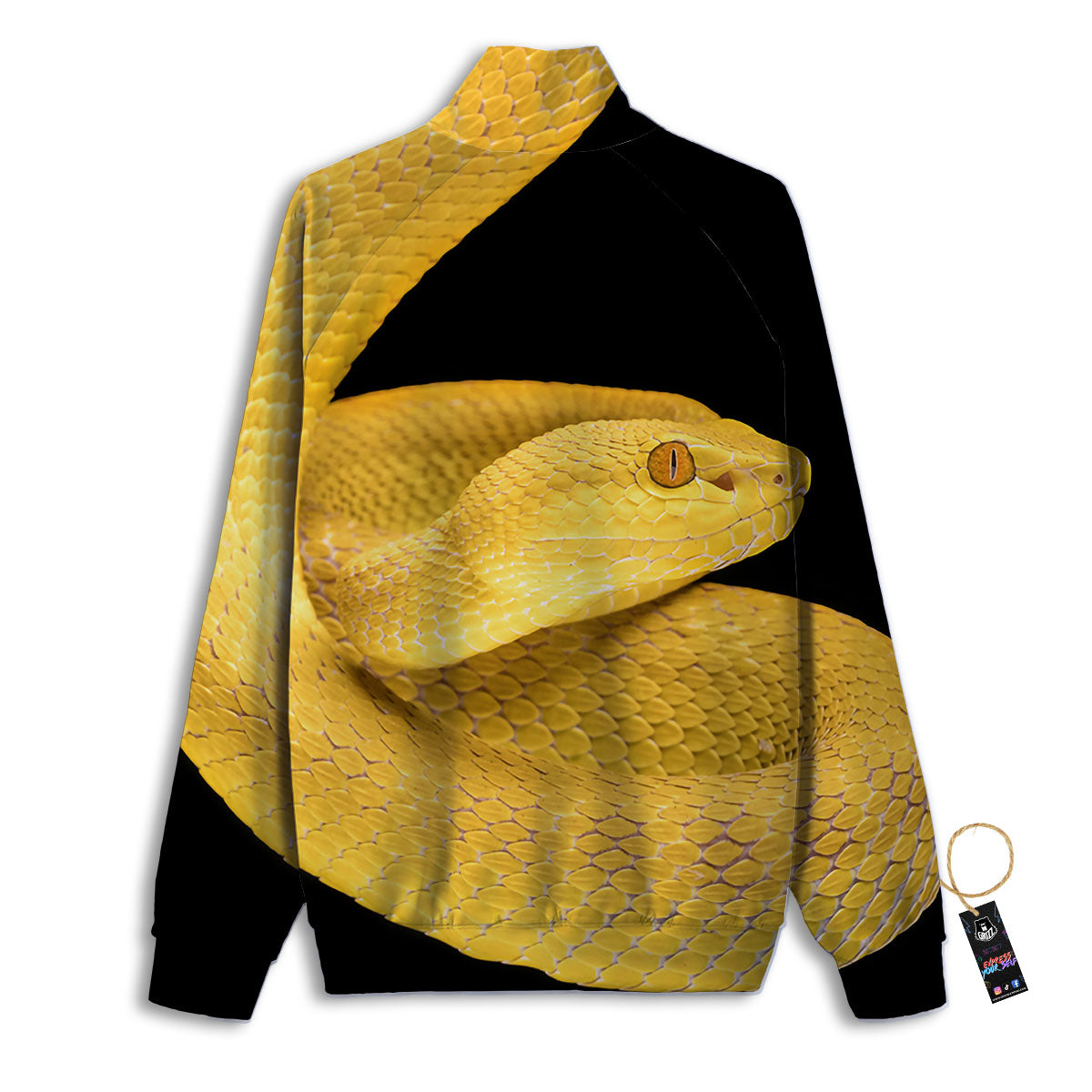 Snake Yellow Print Track Jacket-grizzshop