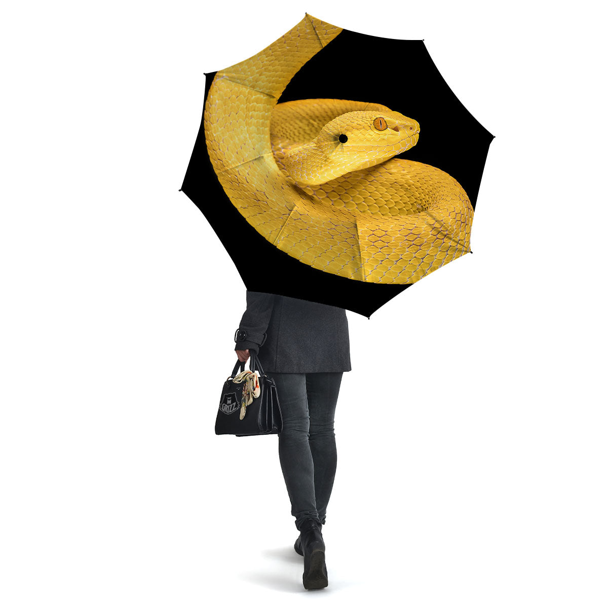 Snake Yellow Print Umbrella-grizzshop