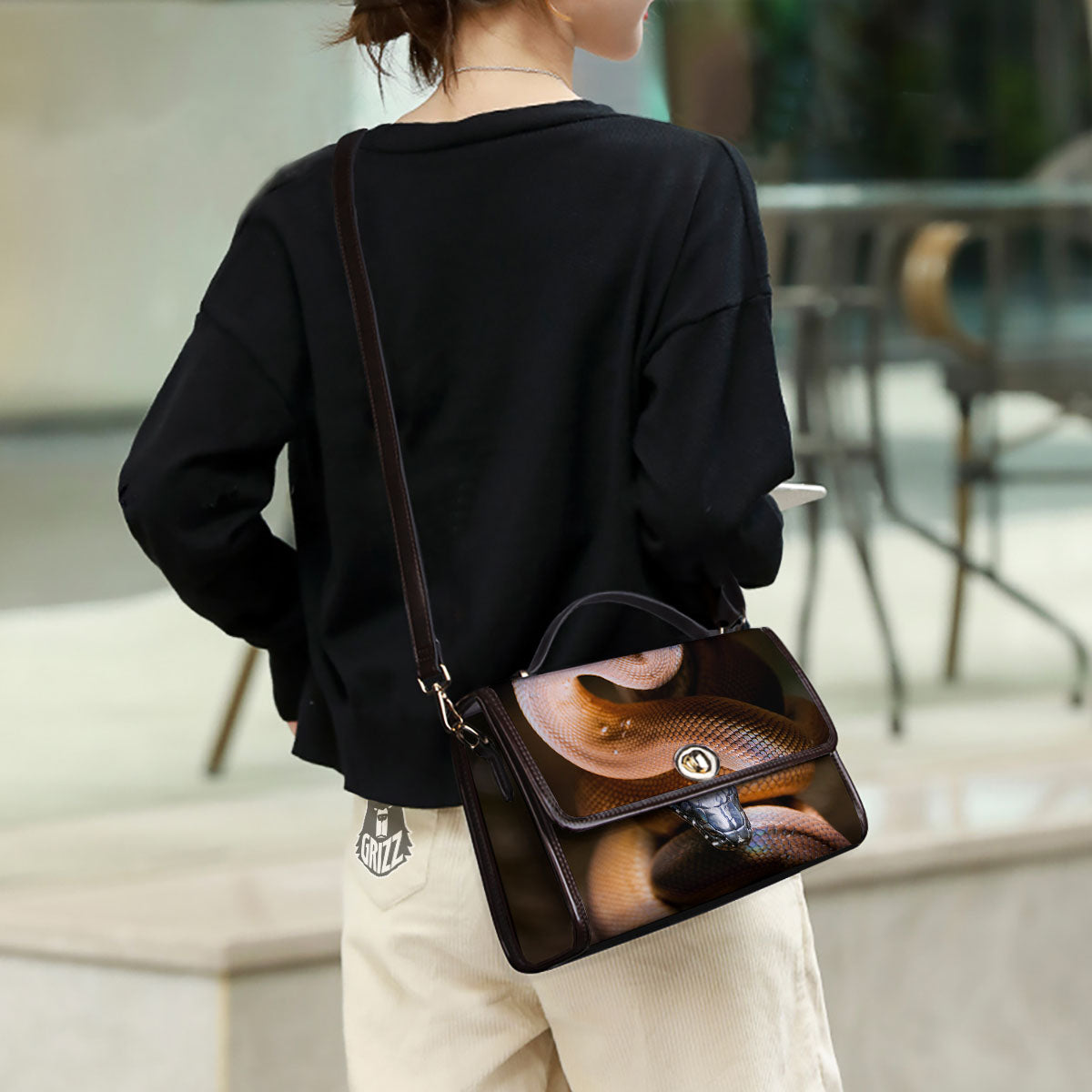 Snake Leiopython Print Women's Satchel Bag