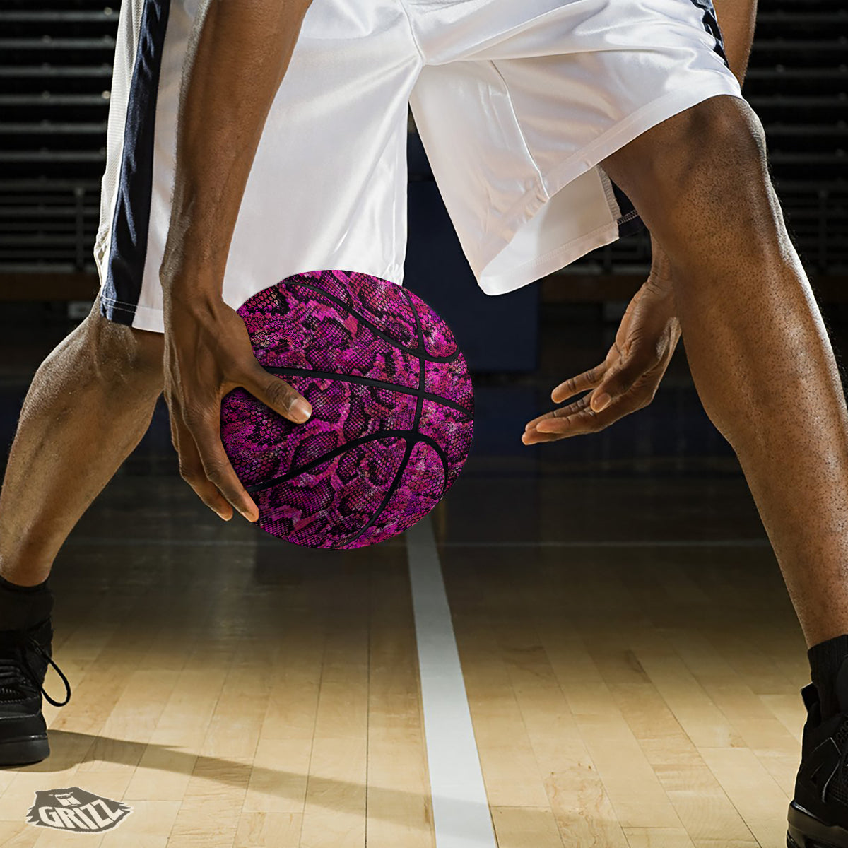 Snake Skin Black Pink Print Basketball