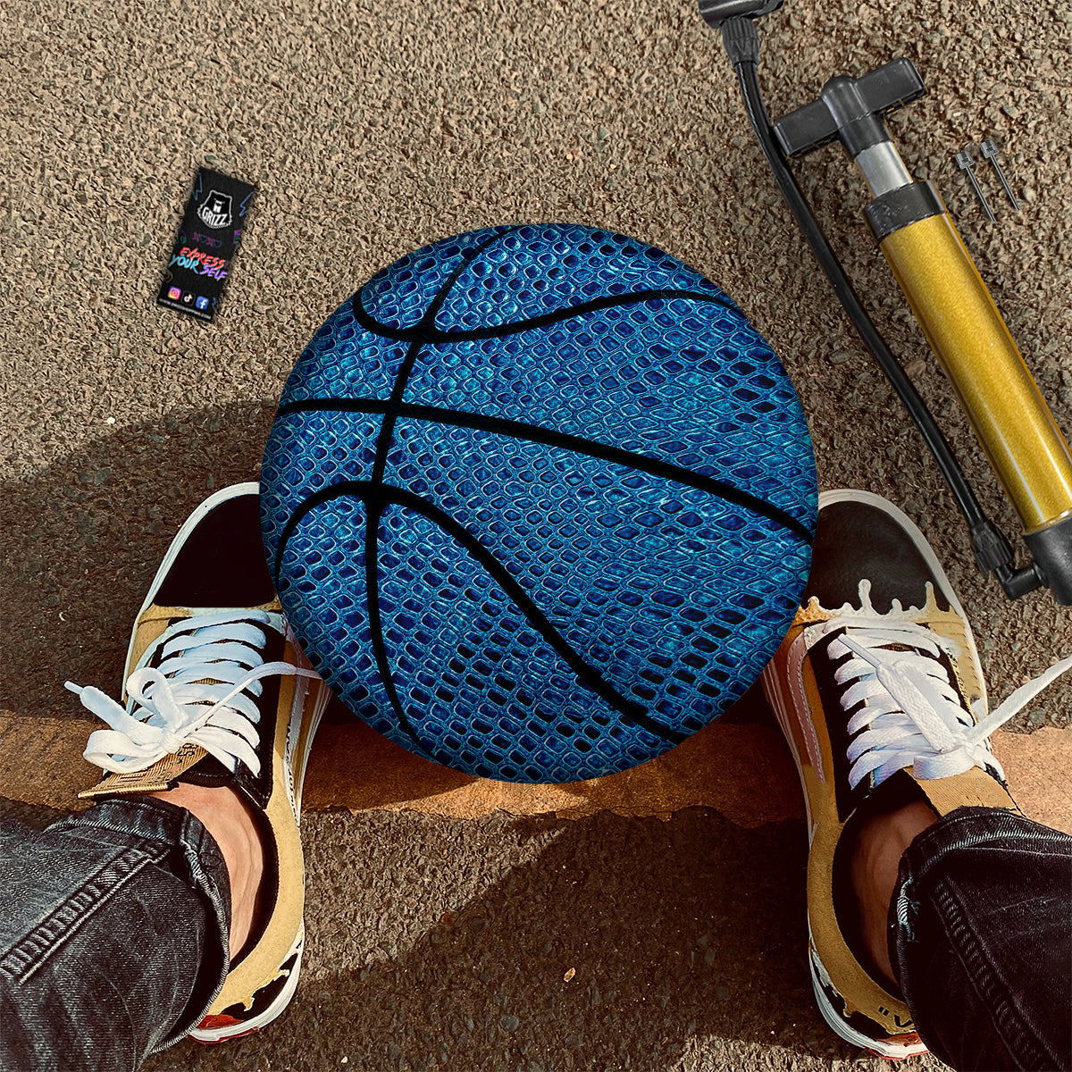 Snake Skin Blue Print Basketball