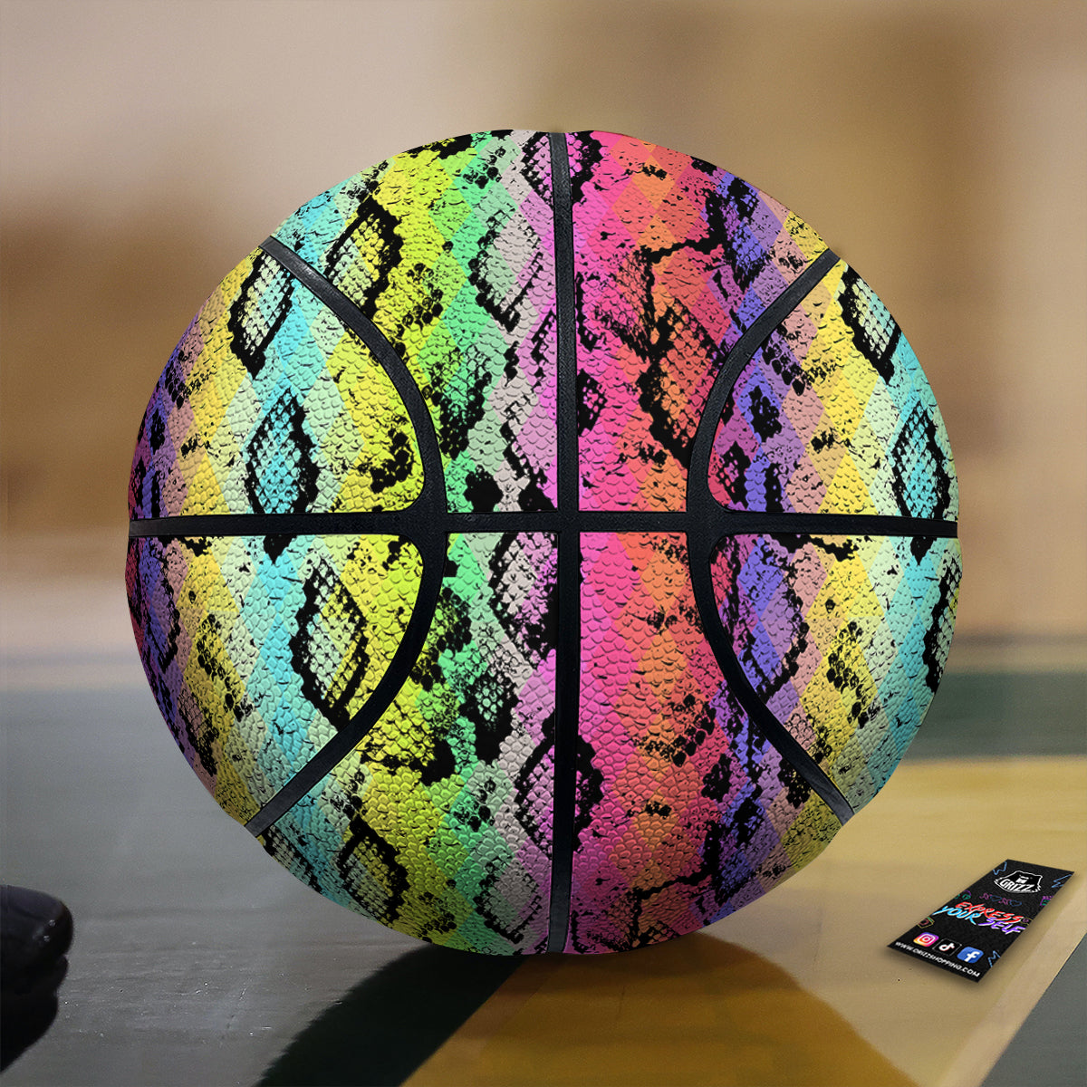 Snake Skin Psychedelic Print Basketball