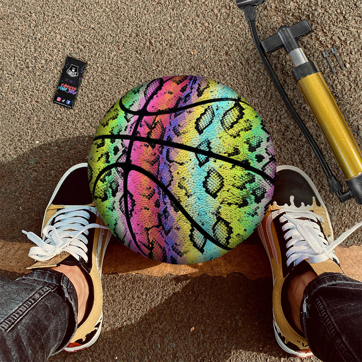 Snake Skin Psychedelic Print Basketball