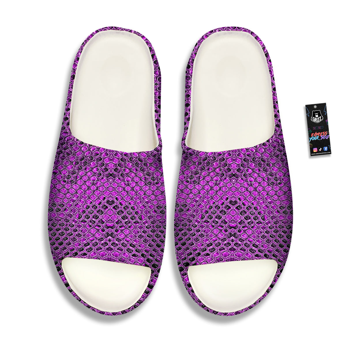 Snake Skin Purple Print Sandals-grizzshop