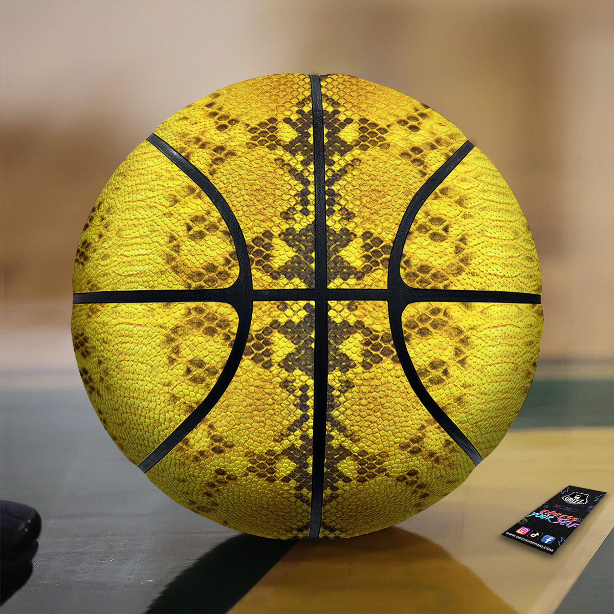 Snake Skin Yellow Print Basketball