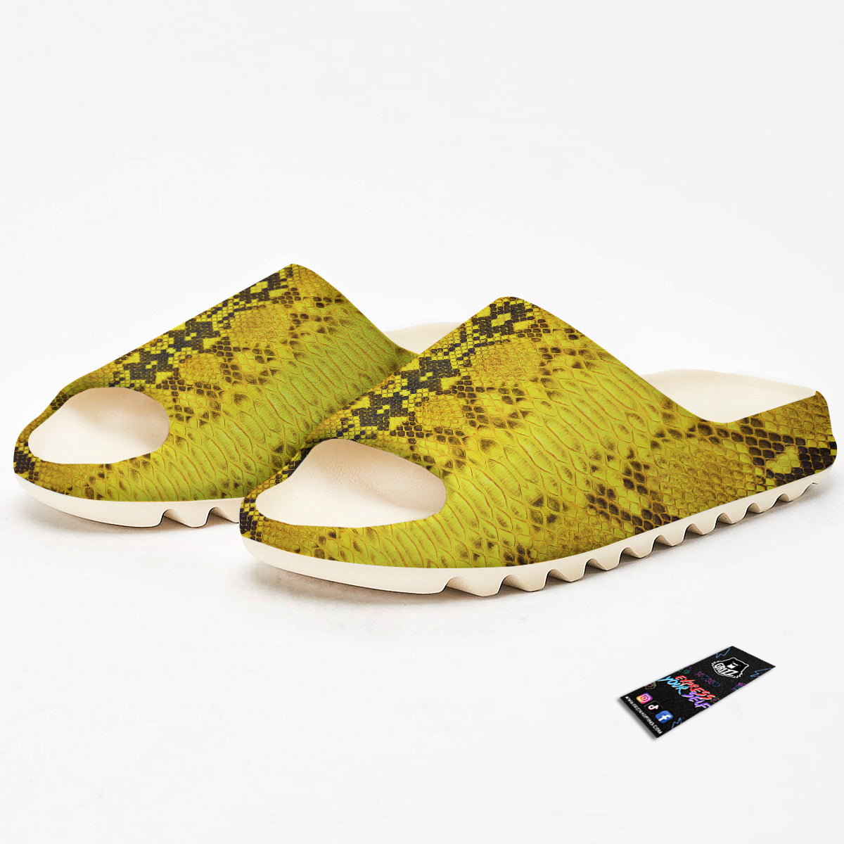 Snake Skin Yellow Print Sandals-grizzshop
