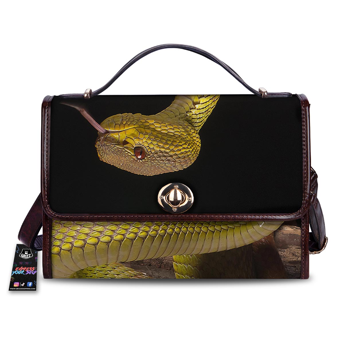 Snake Trimeresurus Albolabris Print Women's Satchel Bag