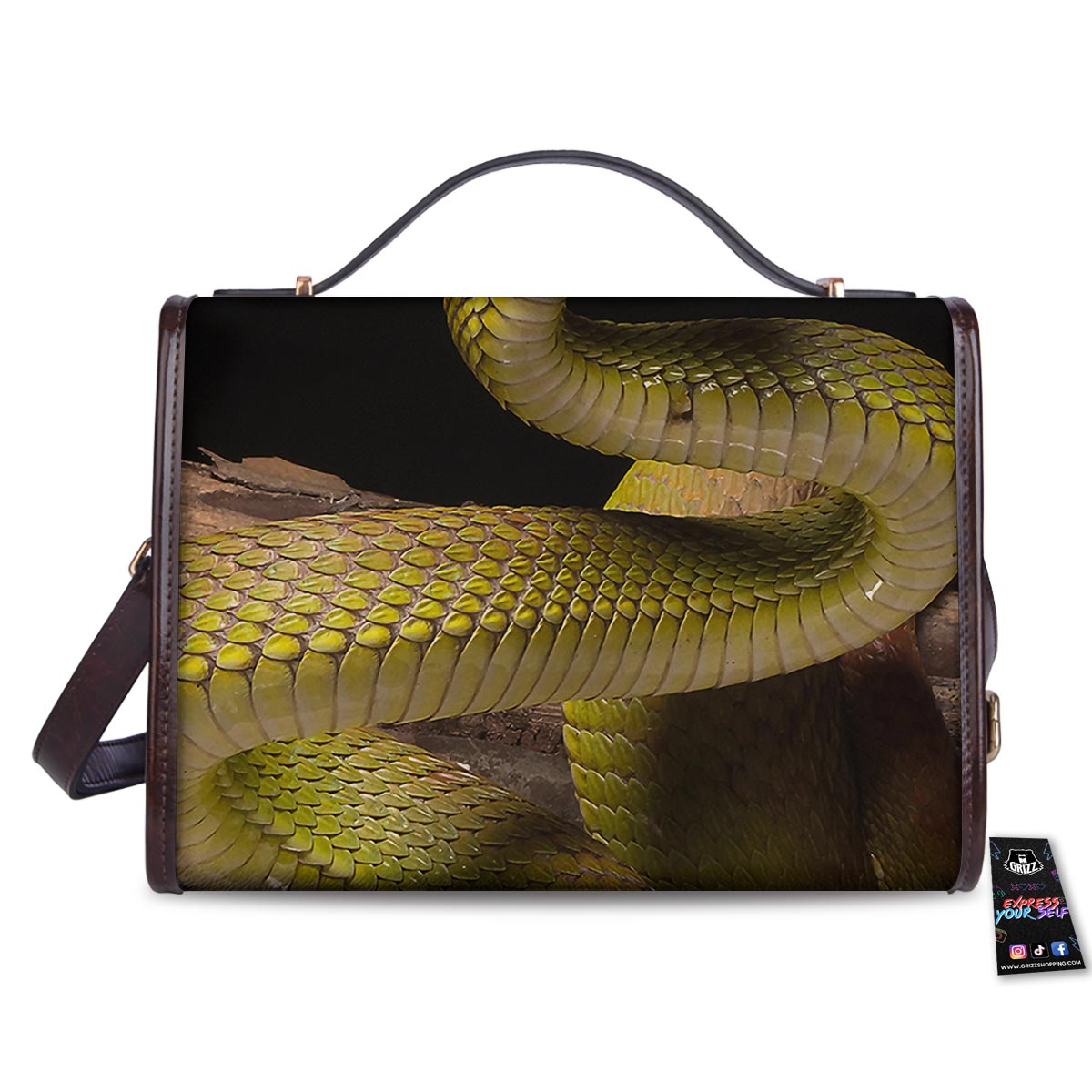 Snake Trimeresurus Albolabris Print Women's Satchel Bag