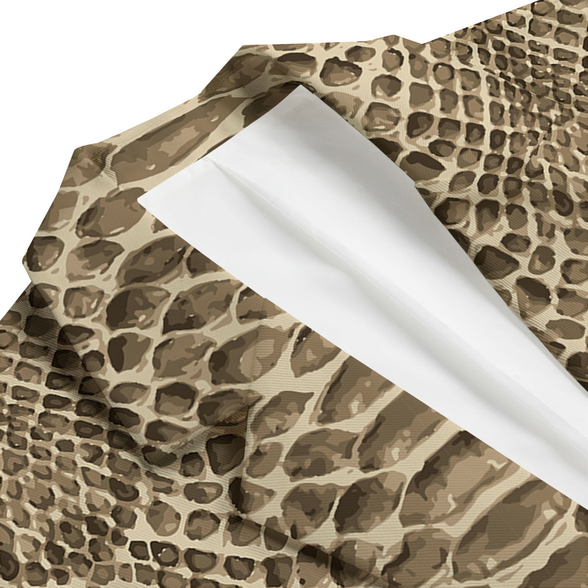 Snakeskin Beige Print Men's Blazer-grizzshop