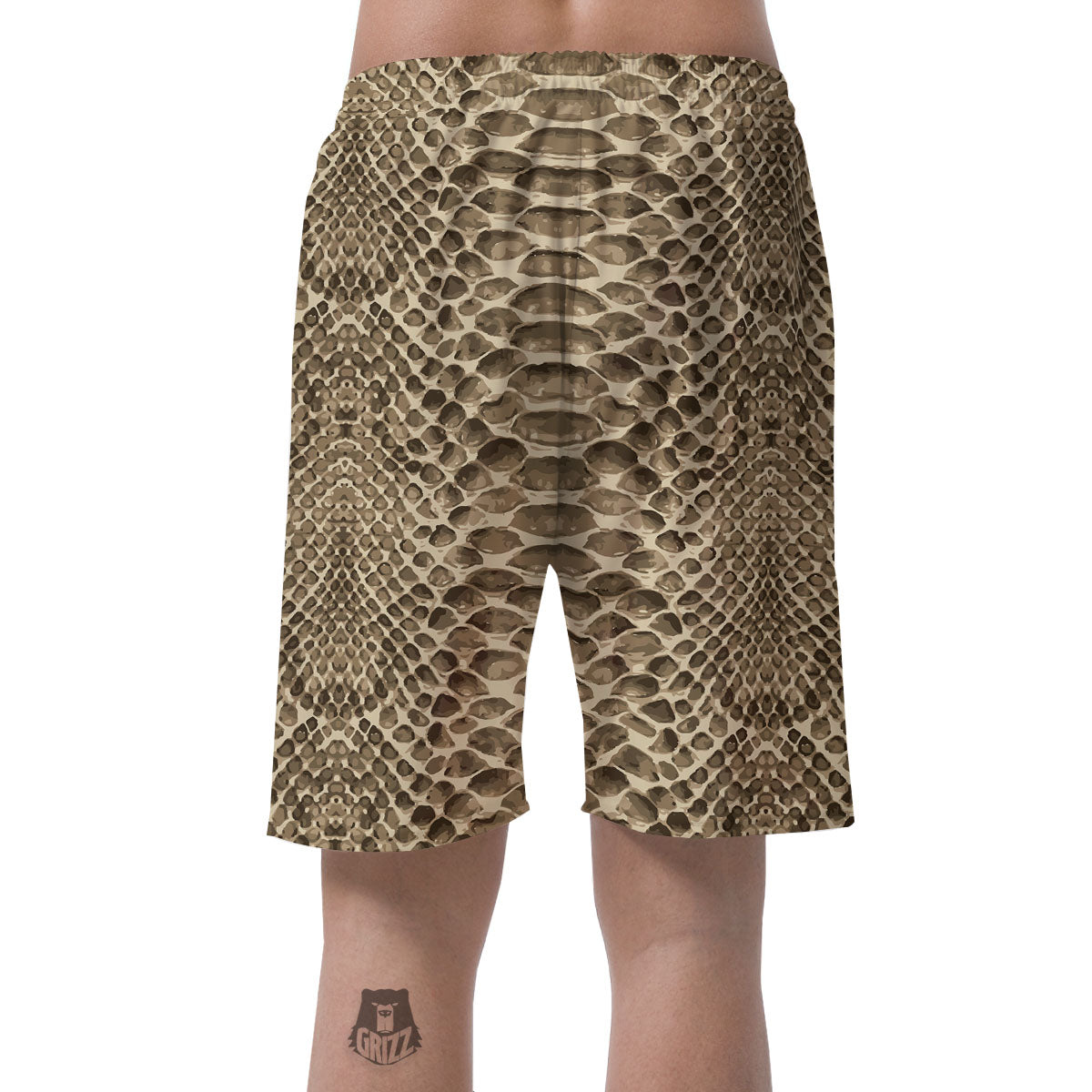 Snakeskin Beige Print Men's Shorts-grizzshop