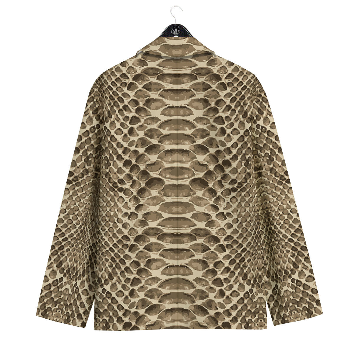 Snakeskin Beige Print Men's Sport Coat-grizzshop