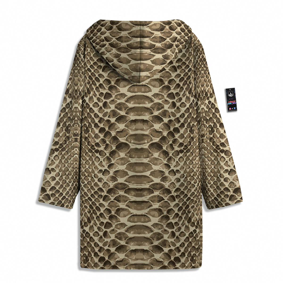 Snakeskin Beige Print Men's Windbreaker Jacket-grizzshop