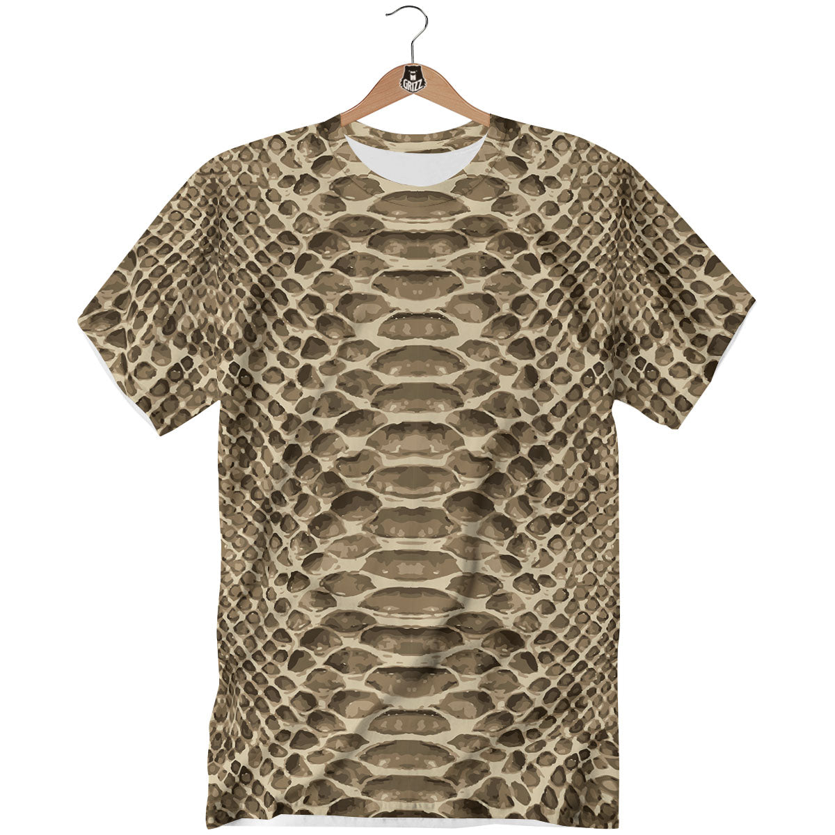 Snakeskin Beige Print T-Shirt-grizzshop