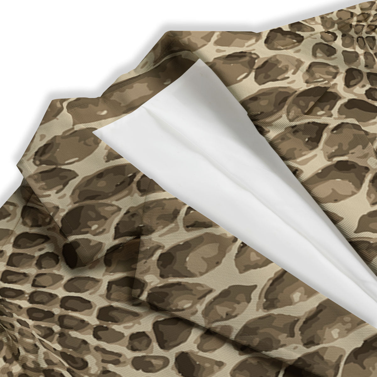 Snakeskin Beige Print Women's Blazer-grizzshop