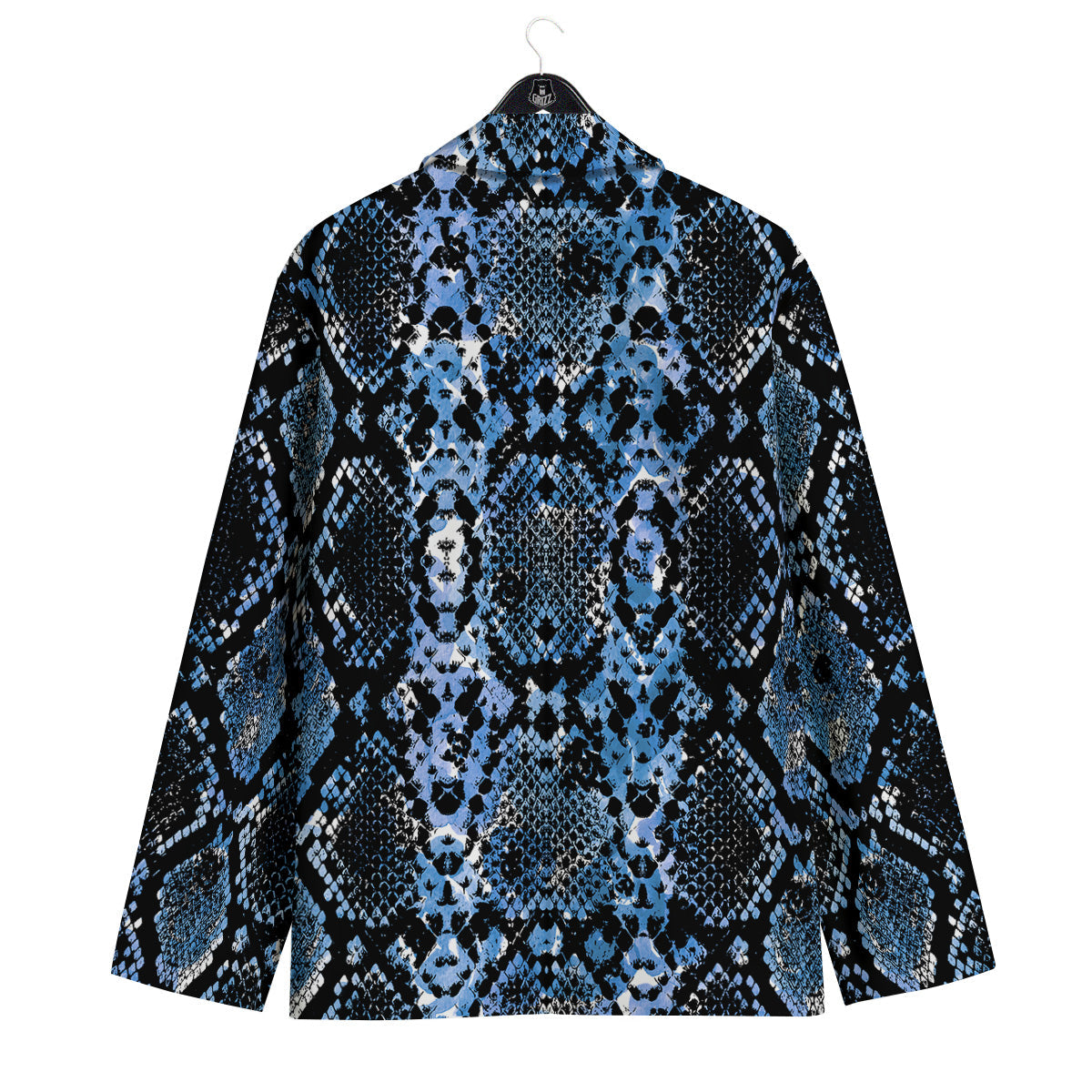 Snakeskin Black And Blue Print Men's Sport Coat-grizzshop