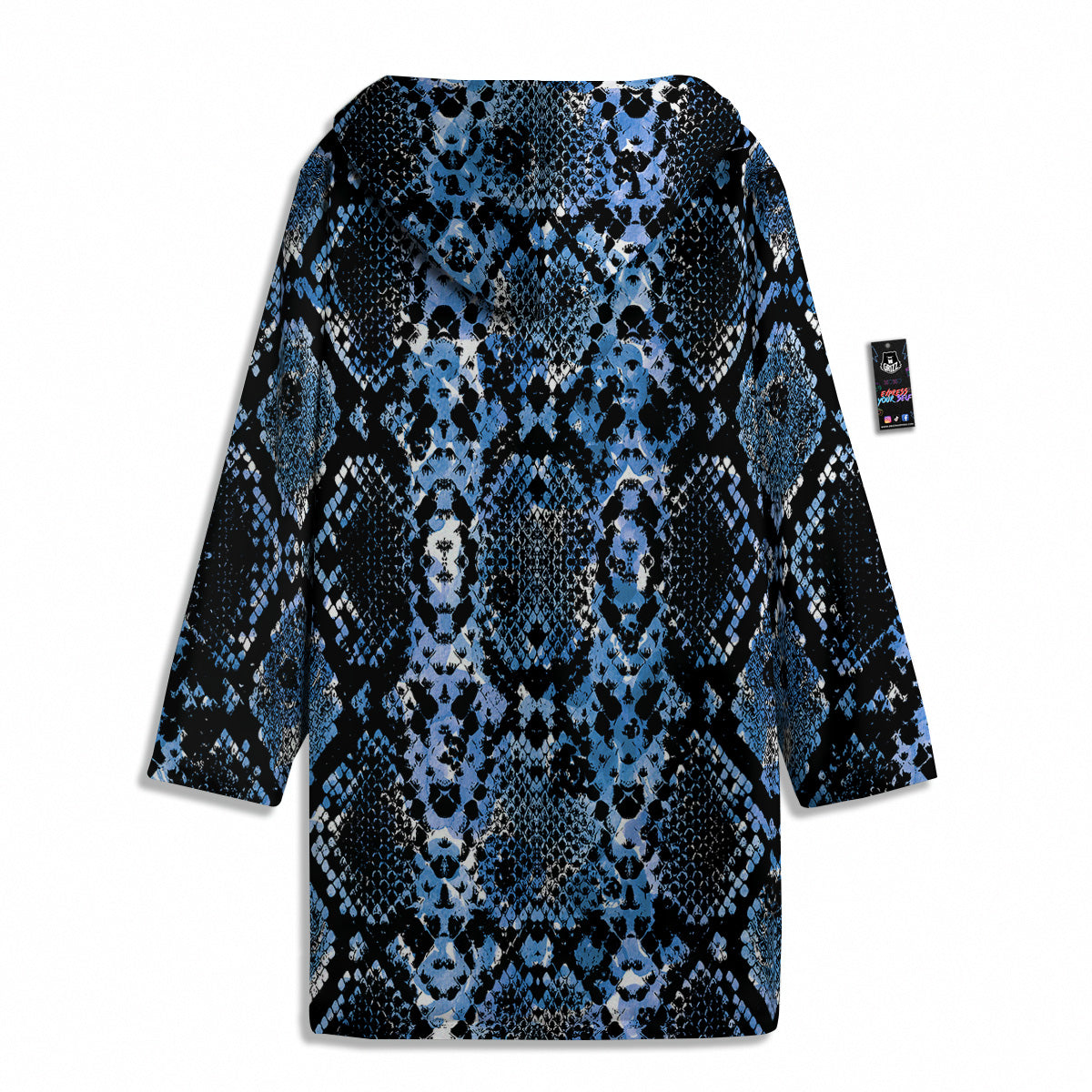 Snakeskin Black And Blue Print Men's Windbreaker Jacket-grizzshop