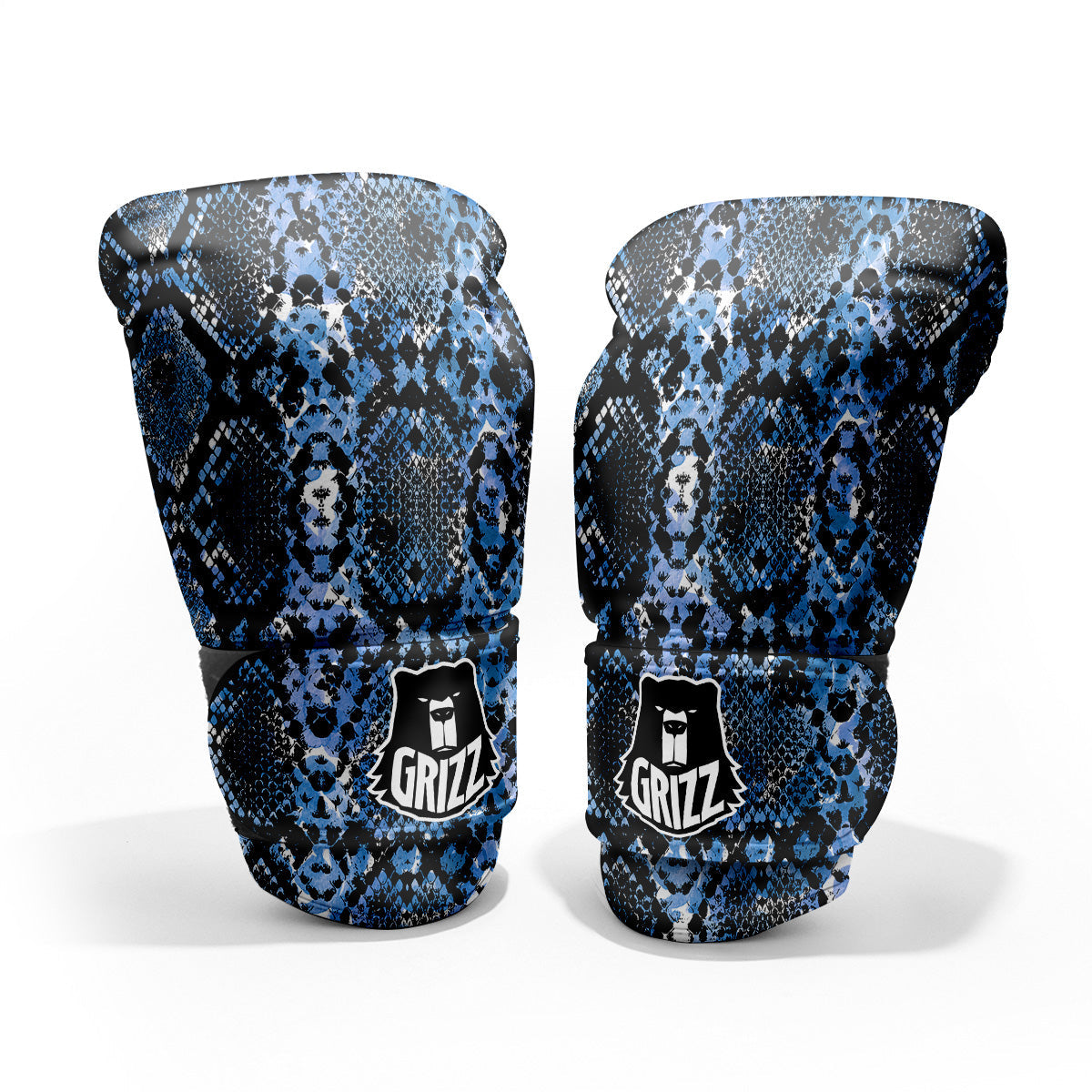 Snakeskin Black And Blue Print Pro Boxing Glove