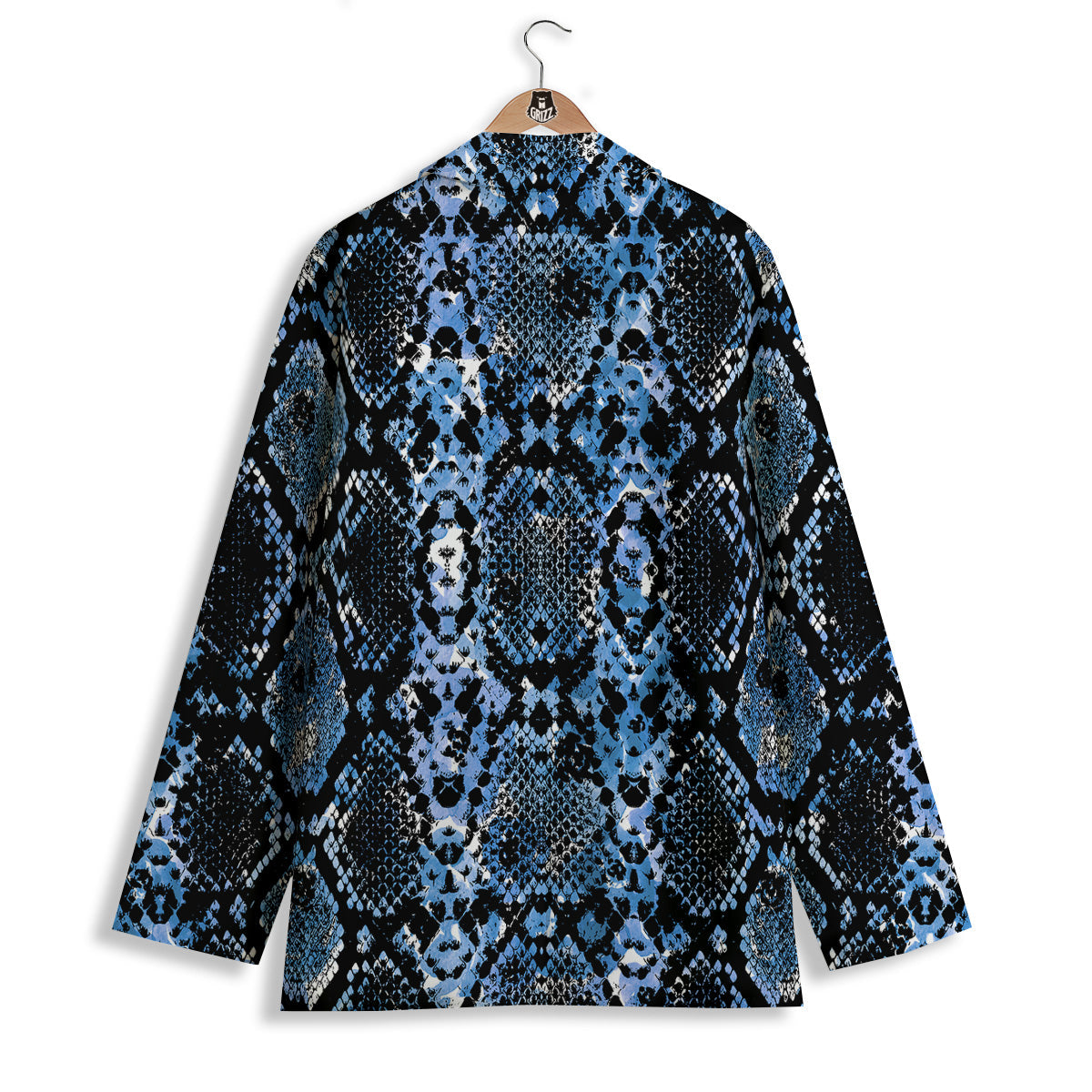 Snakeskin Black And Blue Print Women's Blazer-grizzshop
