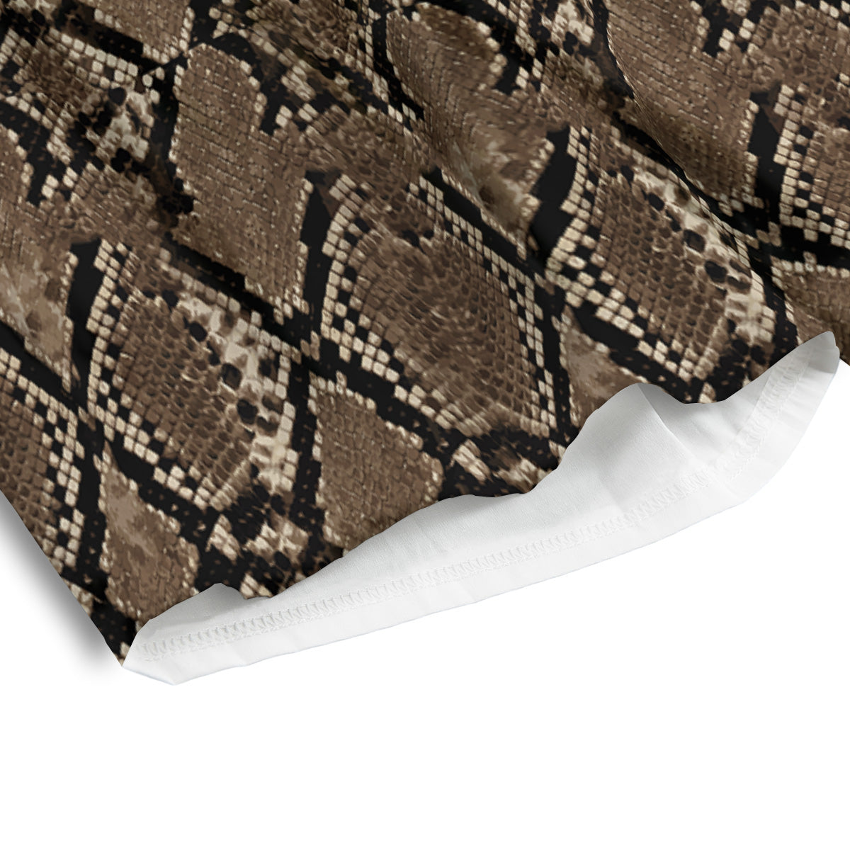 Snakeskin Black And Brown Print Men's Athletic Shorts