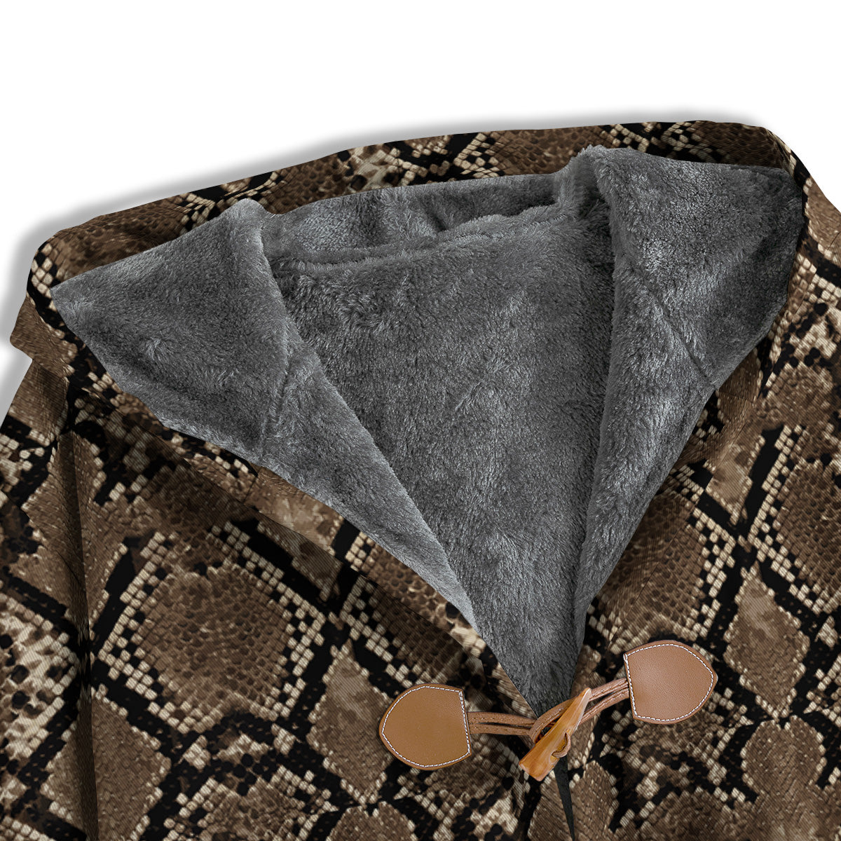 Snakeskin Black And Brown Print Men's Windbreaker Jacket-grizzshop