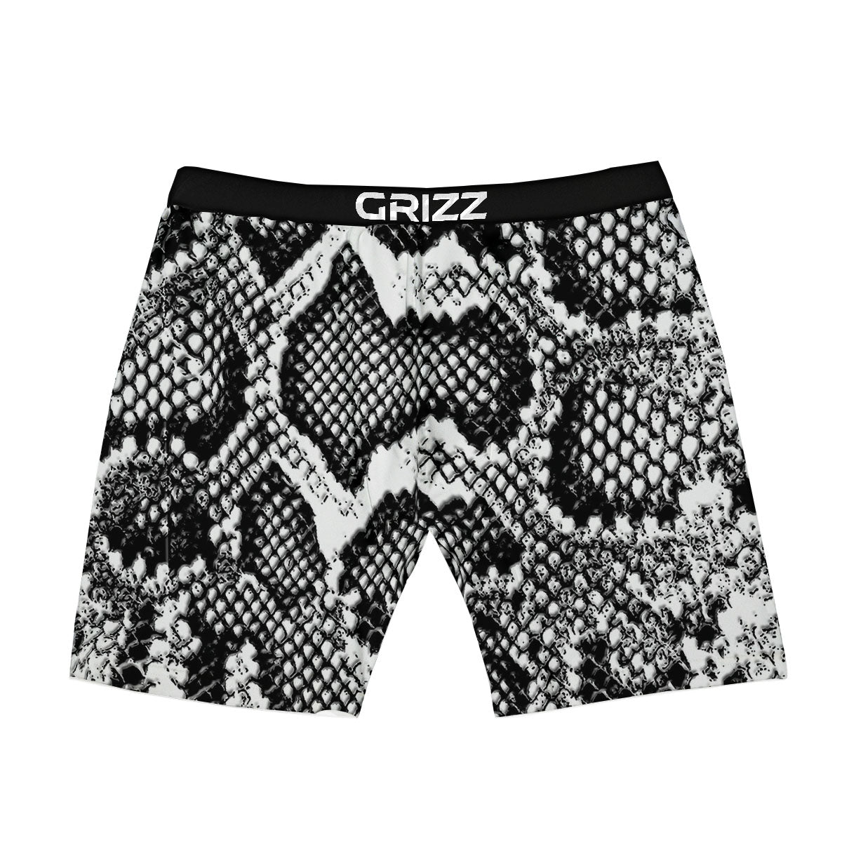 Snakeskin Black And Grey Print Boxer Briefs-grizzshop
