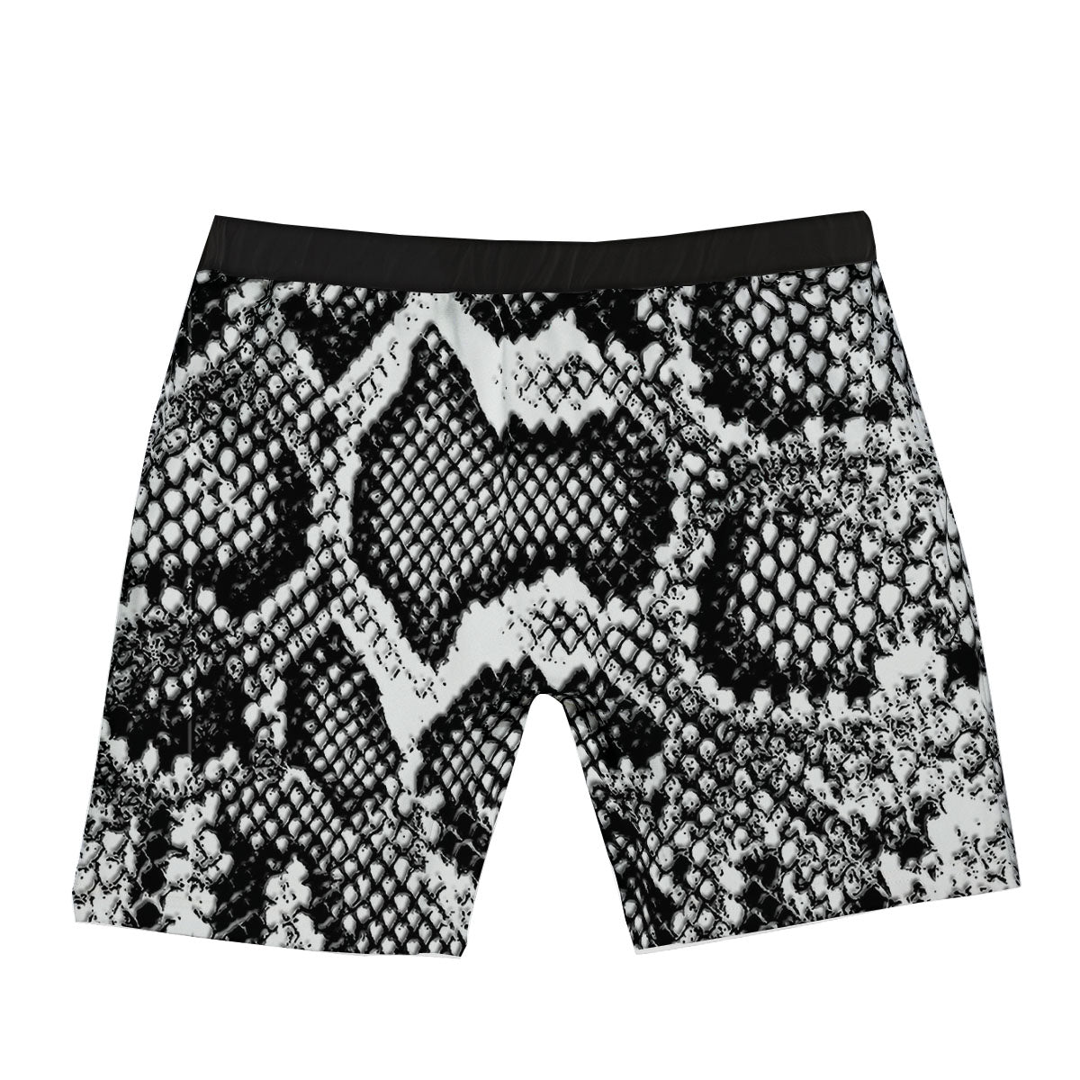 Snakeskin Black And Grey Print Boxer Briefs-grizzshop