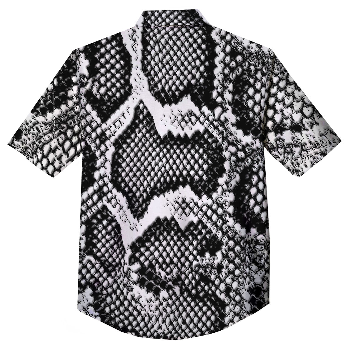 Snakeskin Black And Grey Print Button Up Shirt-grizzshop