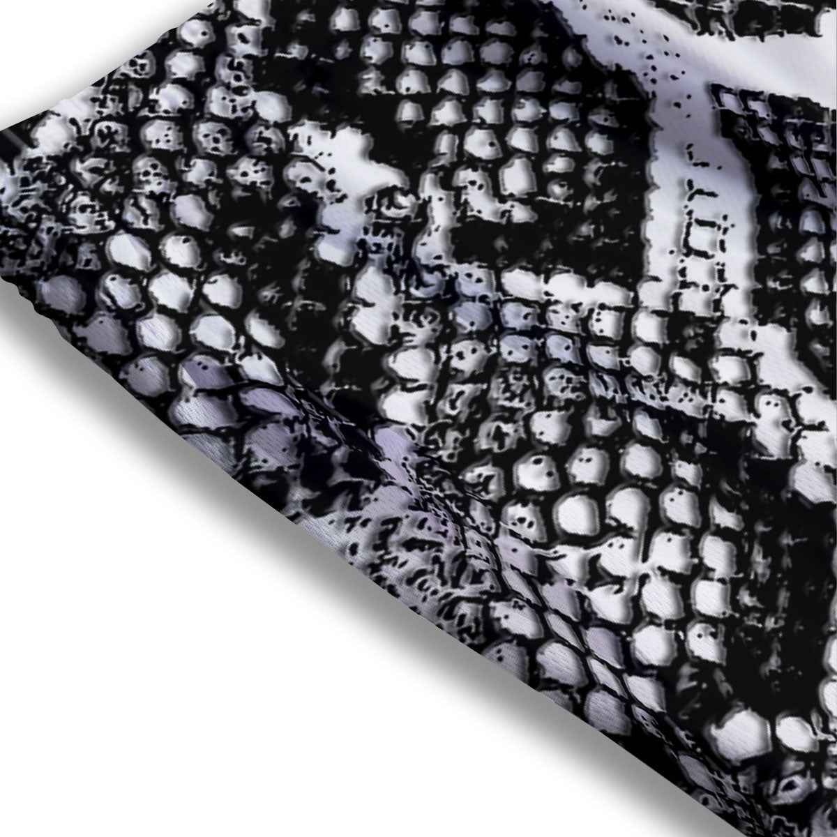 Snakeskin Black And Grey Print Mesh Shorts