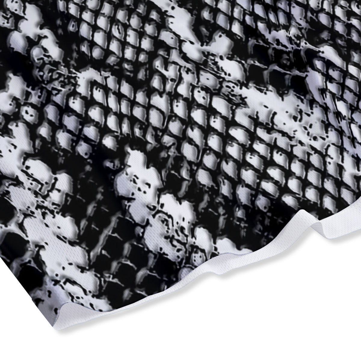 Snakeskin Black And Grey Print Mesh Shorts