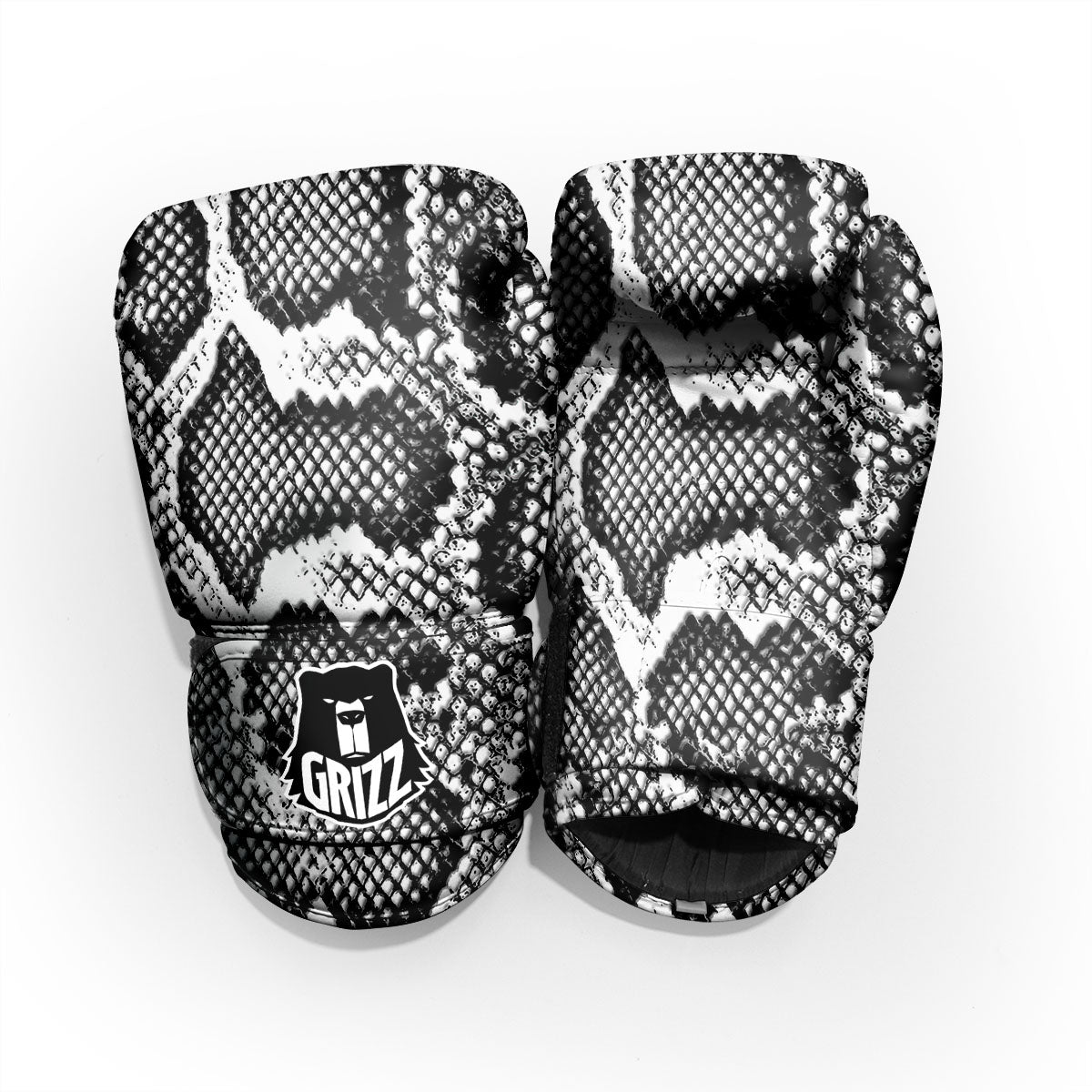 Snakeskin Black And Grey Print Pro Boxing Glove