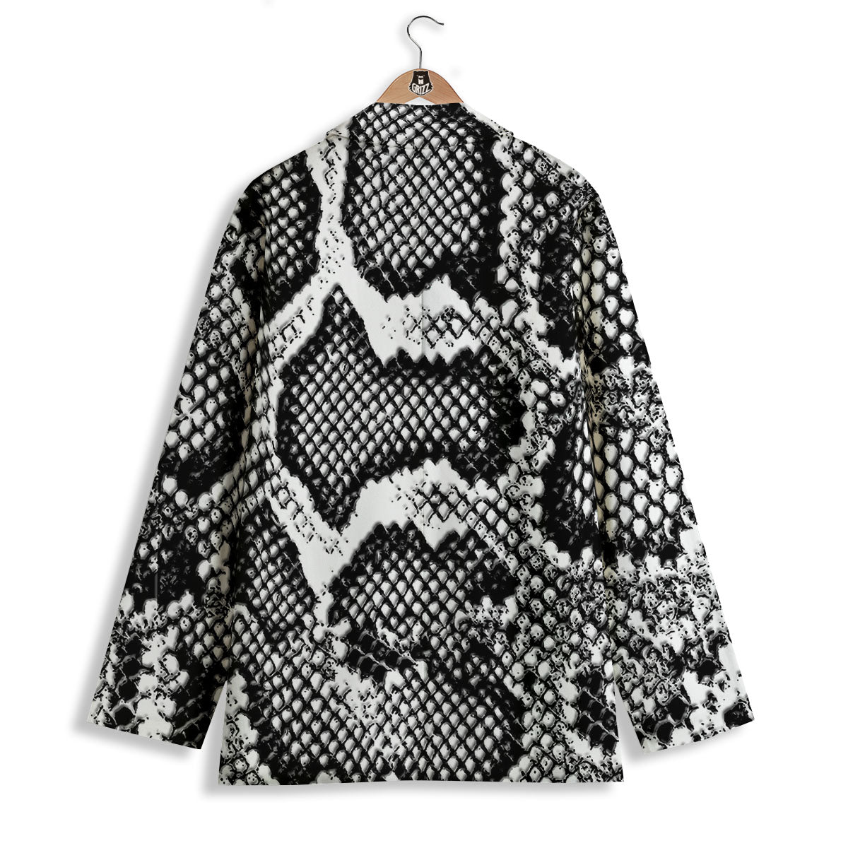 Snakeskin Black And Grey Print Women's Blazer-grizzshop