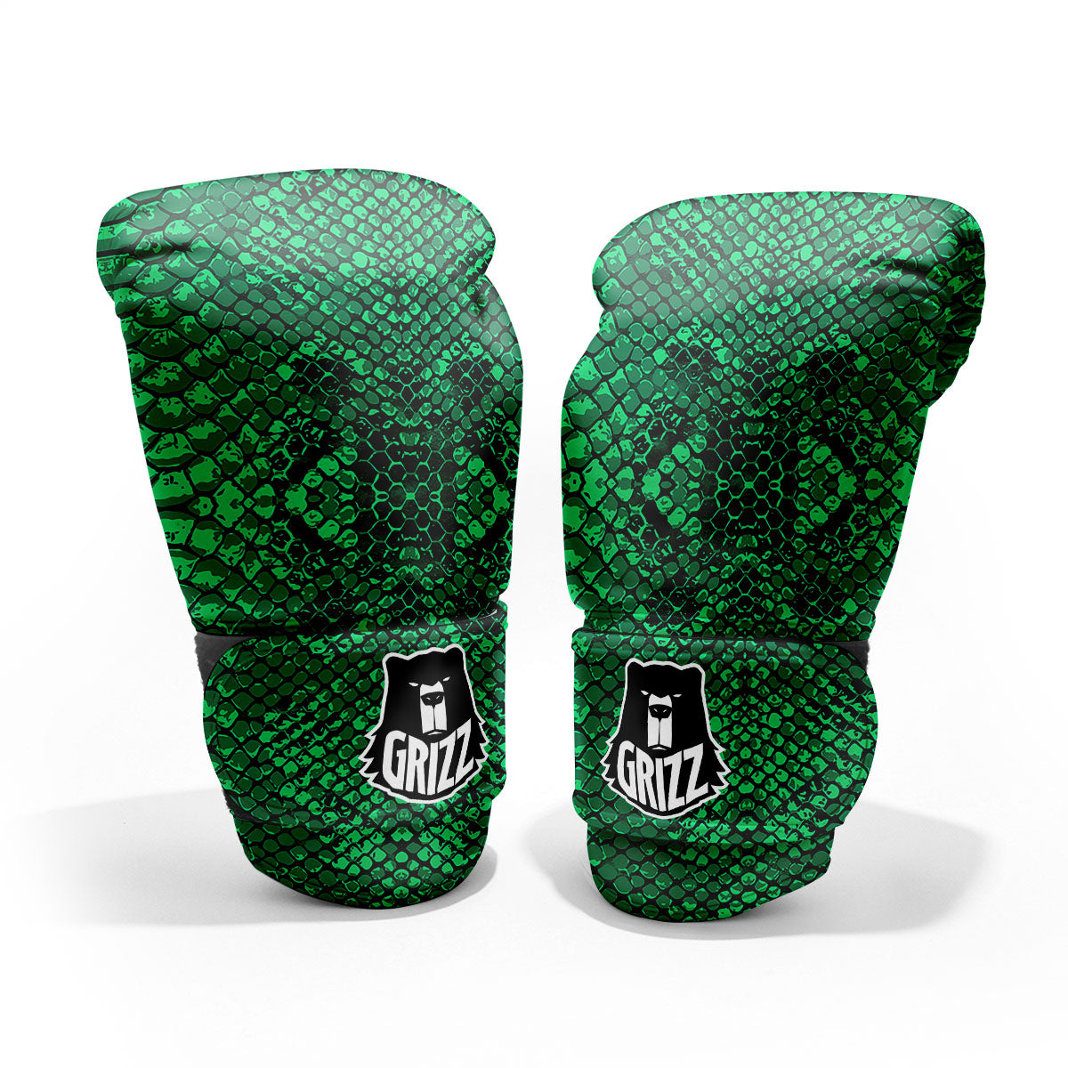 Snakeskin Black And Lime Green Print Pro Boxing Glove