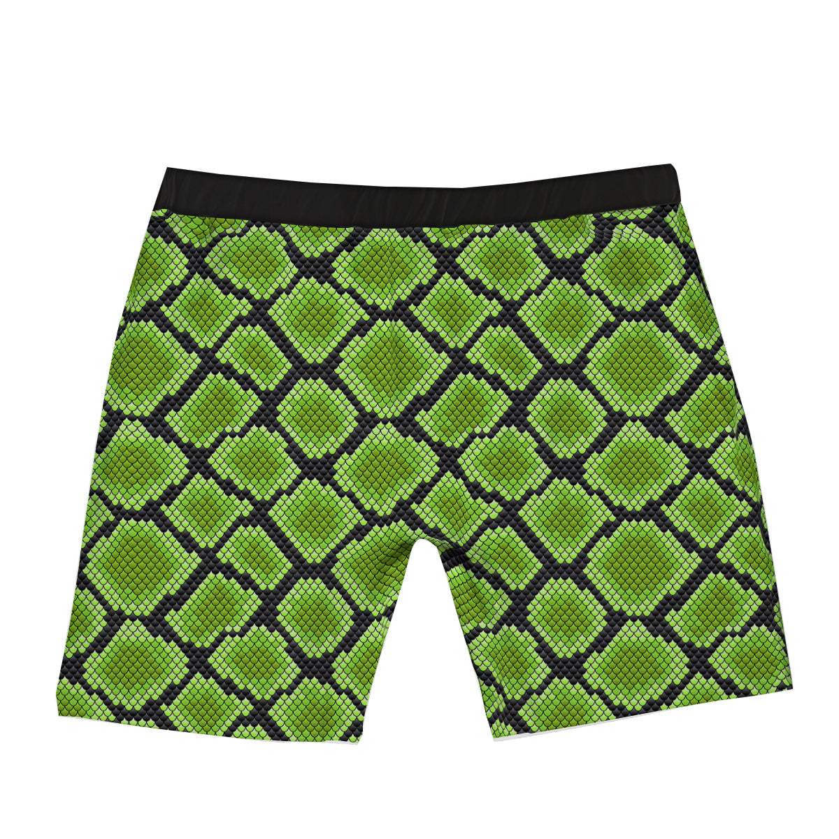 Snakeskin Black And Neon Green Print Boxer Briefs-grizzshop