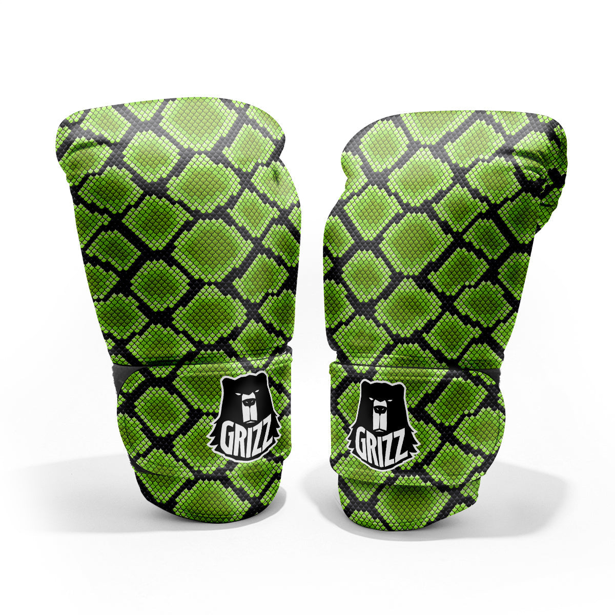 Snakeskin Black And Neon Green Print Pro Boxing Glove