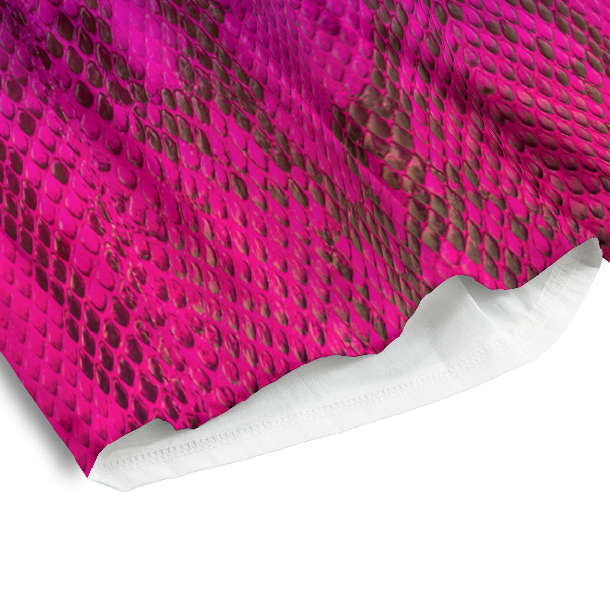 Snakeskin Black And Pink Magenta Print Men's Athletic Shorts
