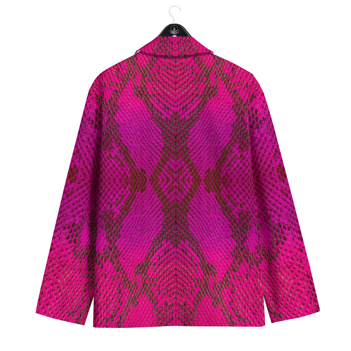 Snakeskin Black And Pink Magenta Print Men's Sport Coat-grizzshop