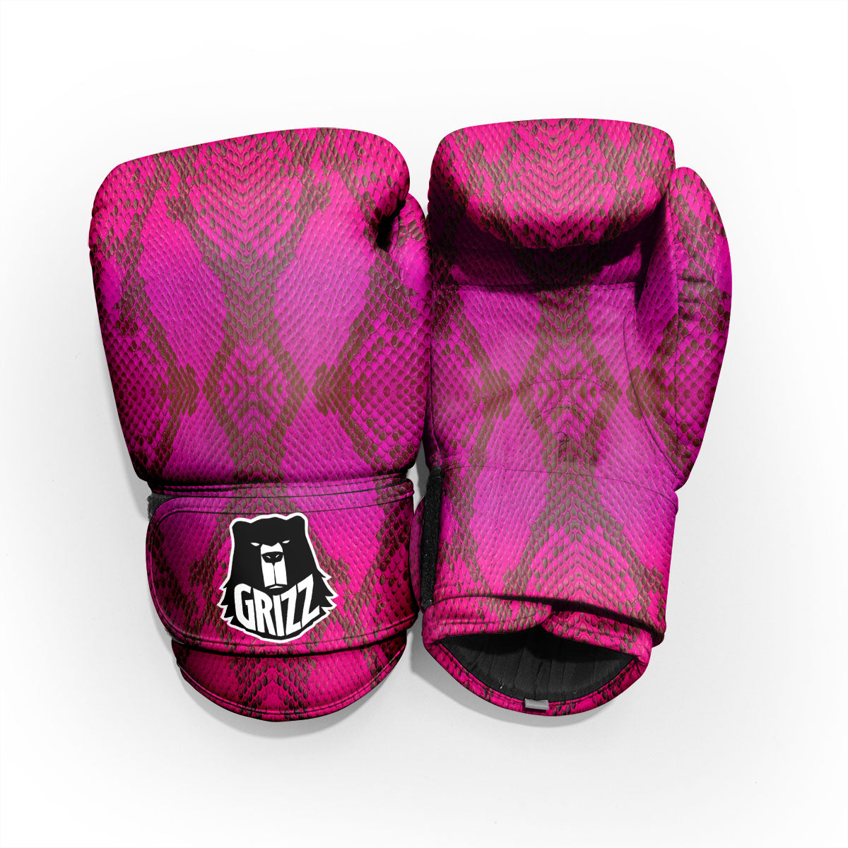 Snakeskin Black And Pink Magenta Print Pro Boxing Glove