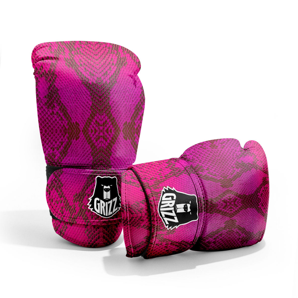 Snakeskin Black And Pink Magenta Print Pro Boxing Glove