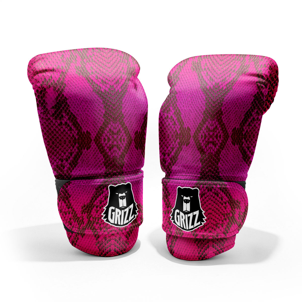 Snakeskin Black And Pink Magenta Print Pro Boxing Glove