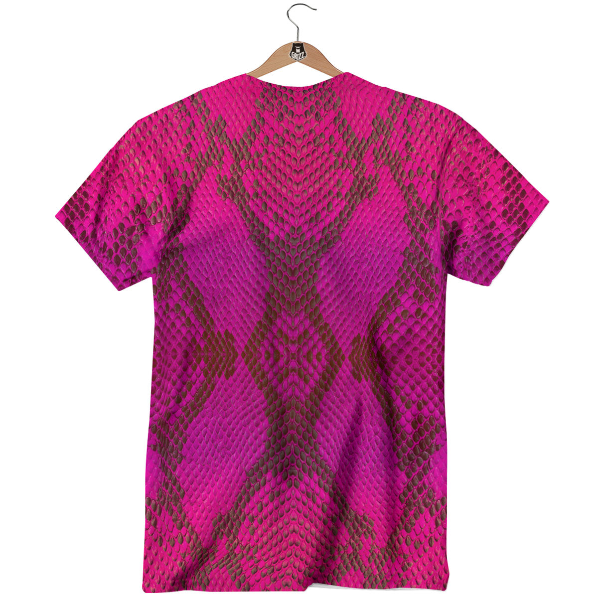 Snakeskin Black And Pink Magenta Print T-Shirt-grizzshop