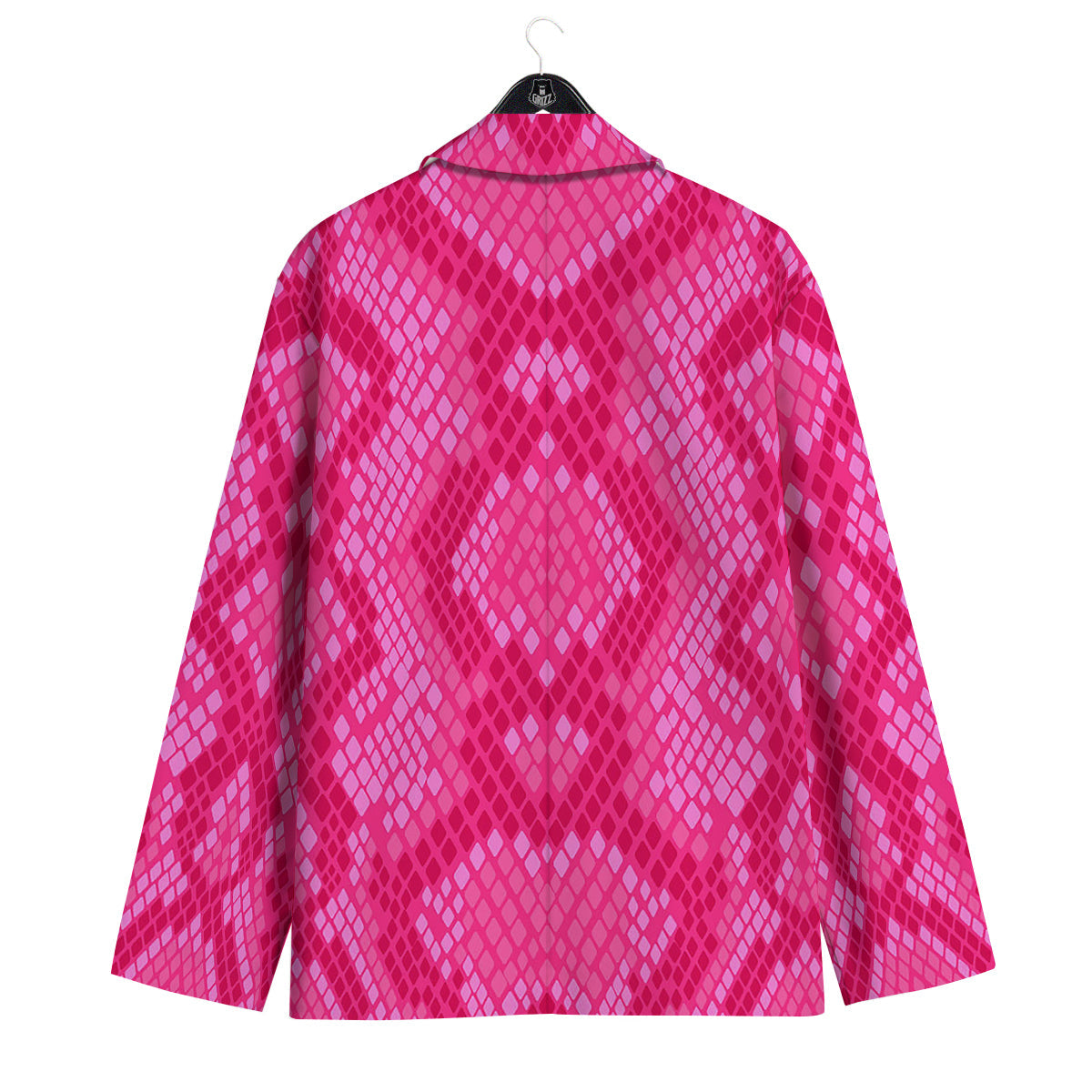 Snakeskin Black And Pink Neon Print Men's Sport Coat-grizzshop