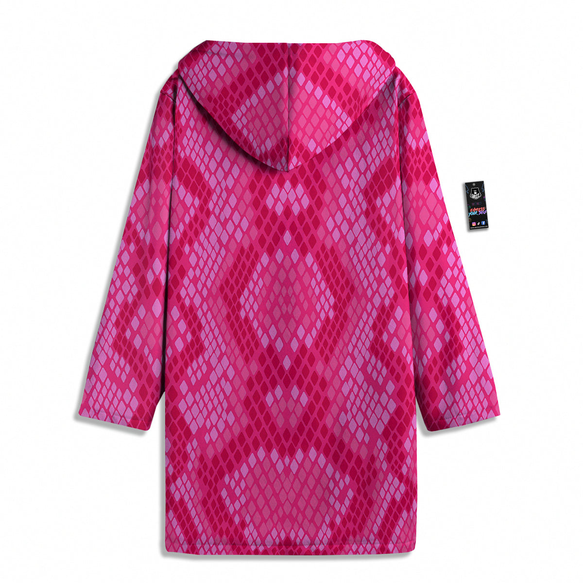 Snakeskin Black And Pink Neon Print Men's Windbreaker Jacket-grizzshop
