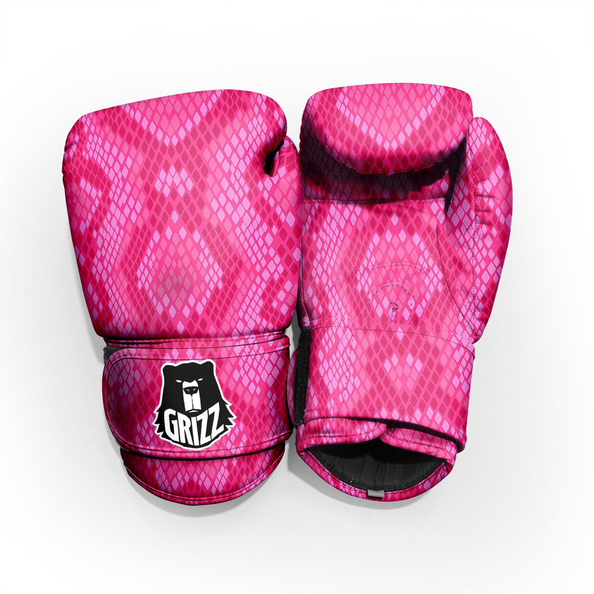 Snakeskin Black And Pink Neon Print Pro Boxing Glove