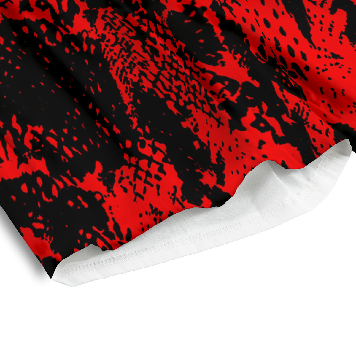 Snakeskin Black And Red Print Men's Athletic Shorts