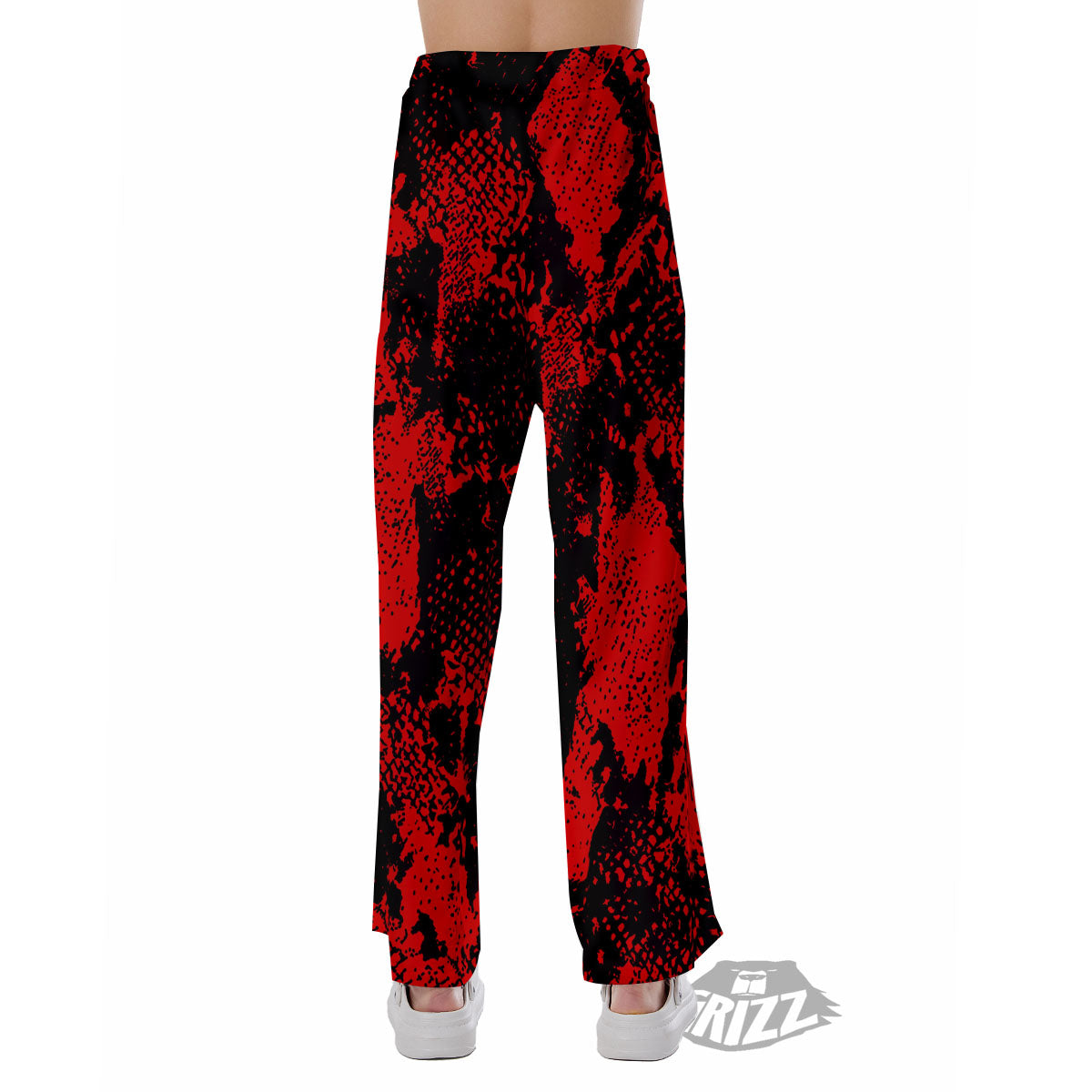 Snakeskin Black And Red Print Pajama Pants-grizzshop