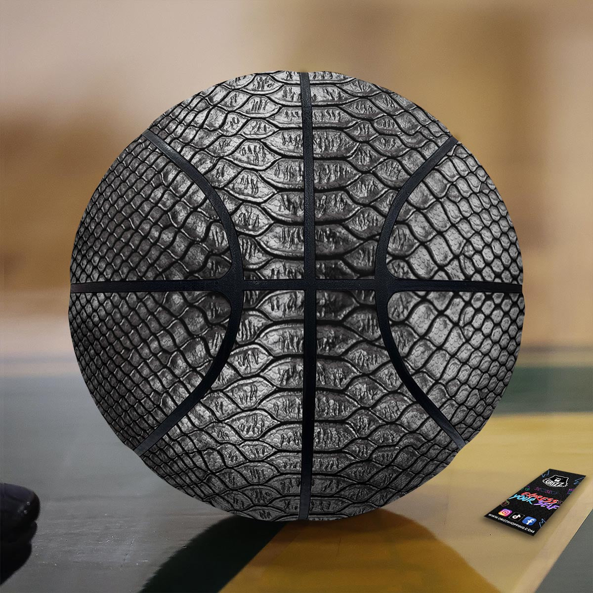 Snakeskin Black And Tan Print Pattern Basketball