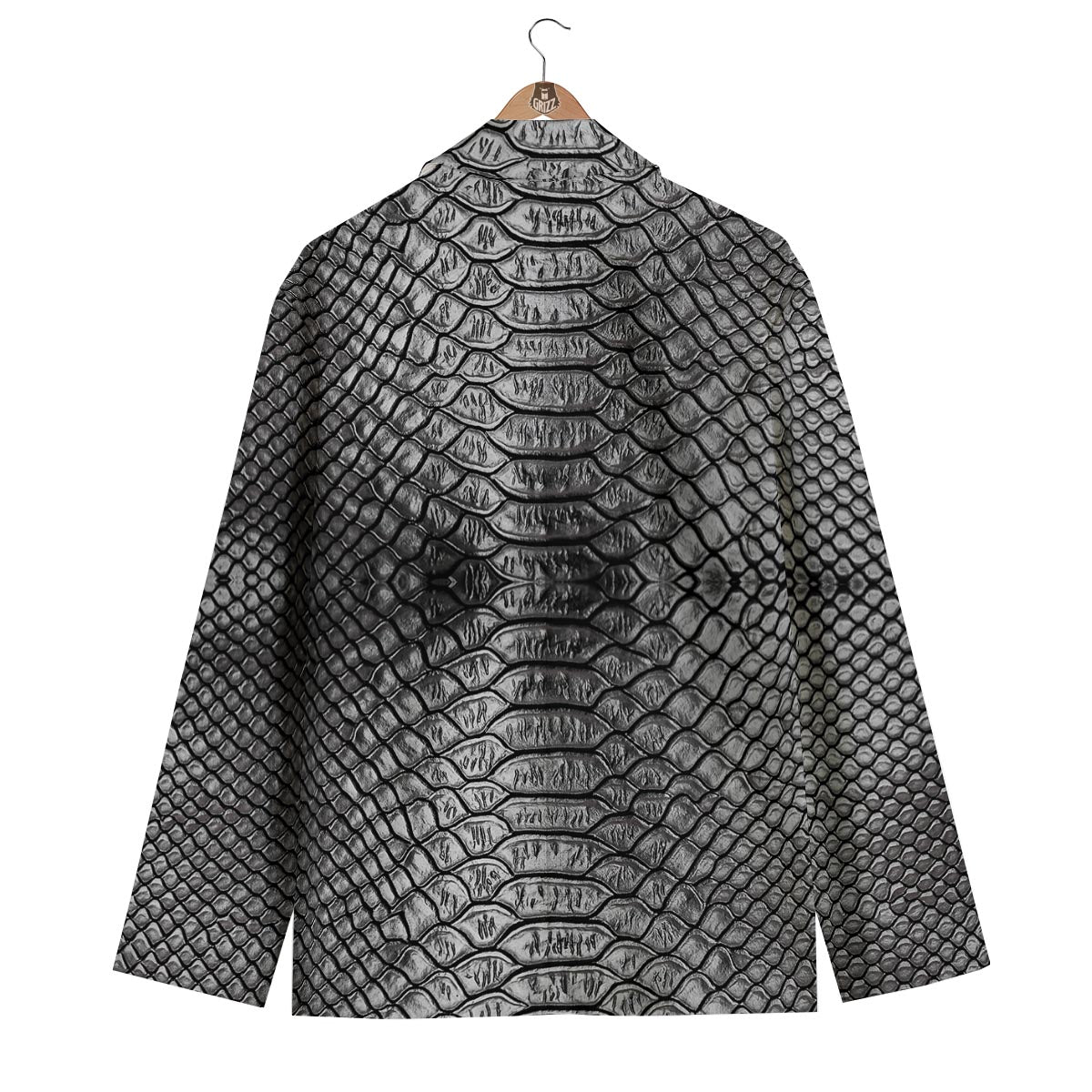 Snakeskin Black And Tan Print Pattern Men's Blazer-grizzshop